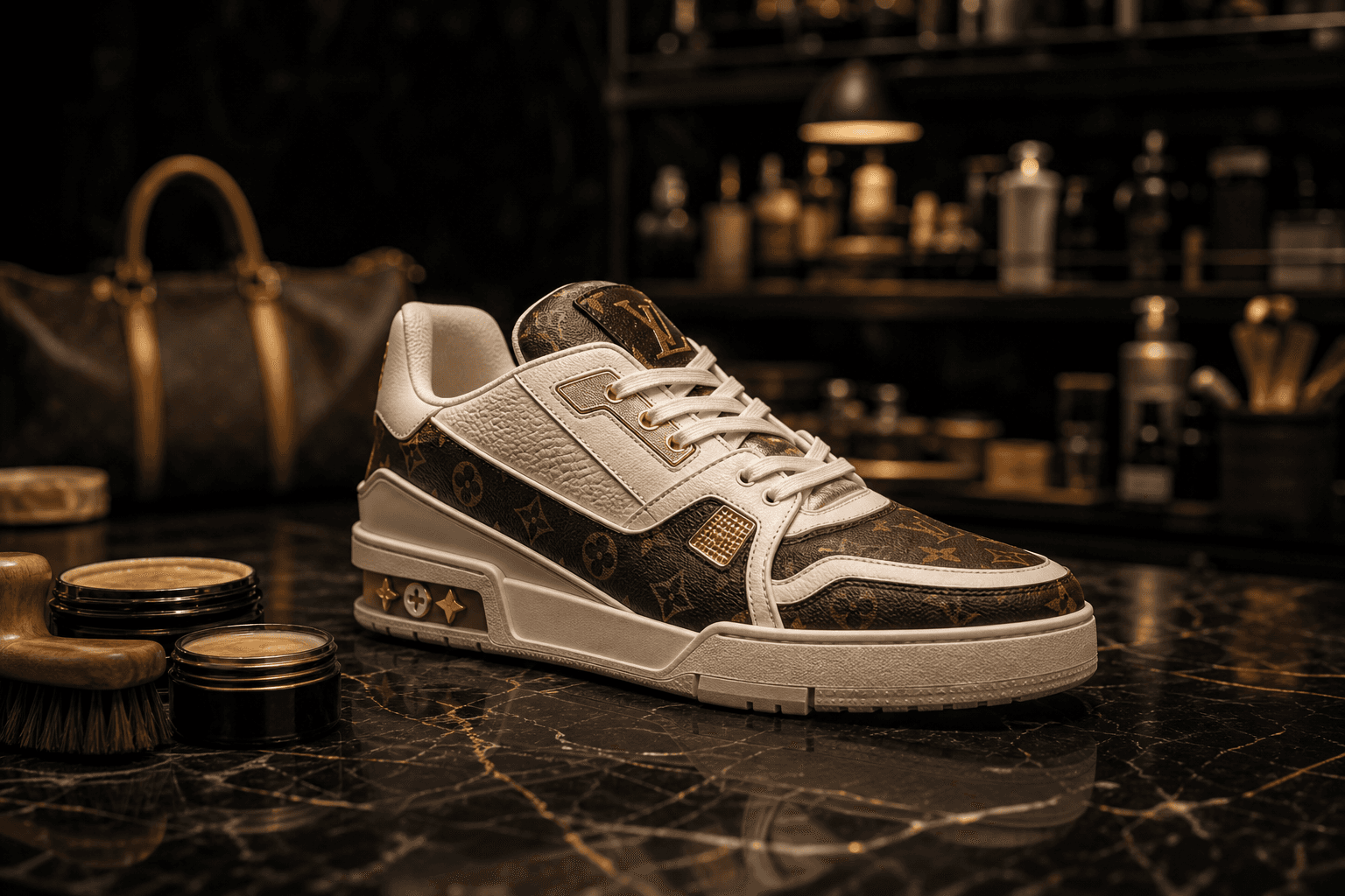 Louis Vuitton trainer sneaker after premium restoration care