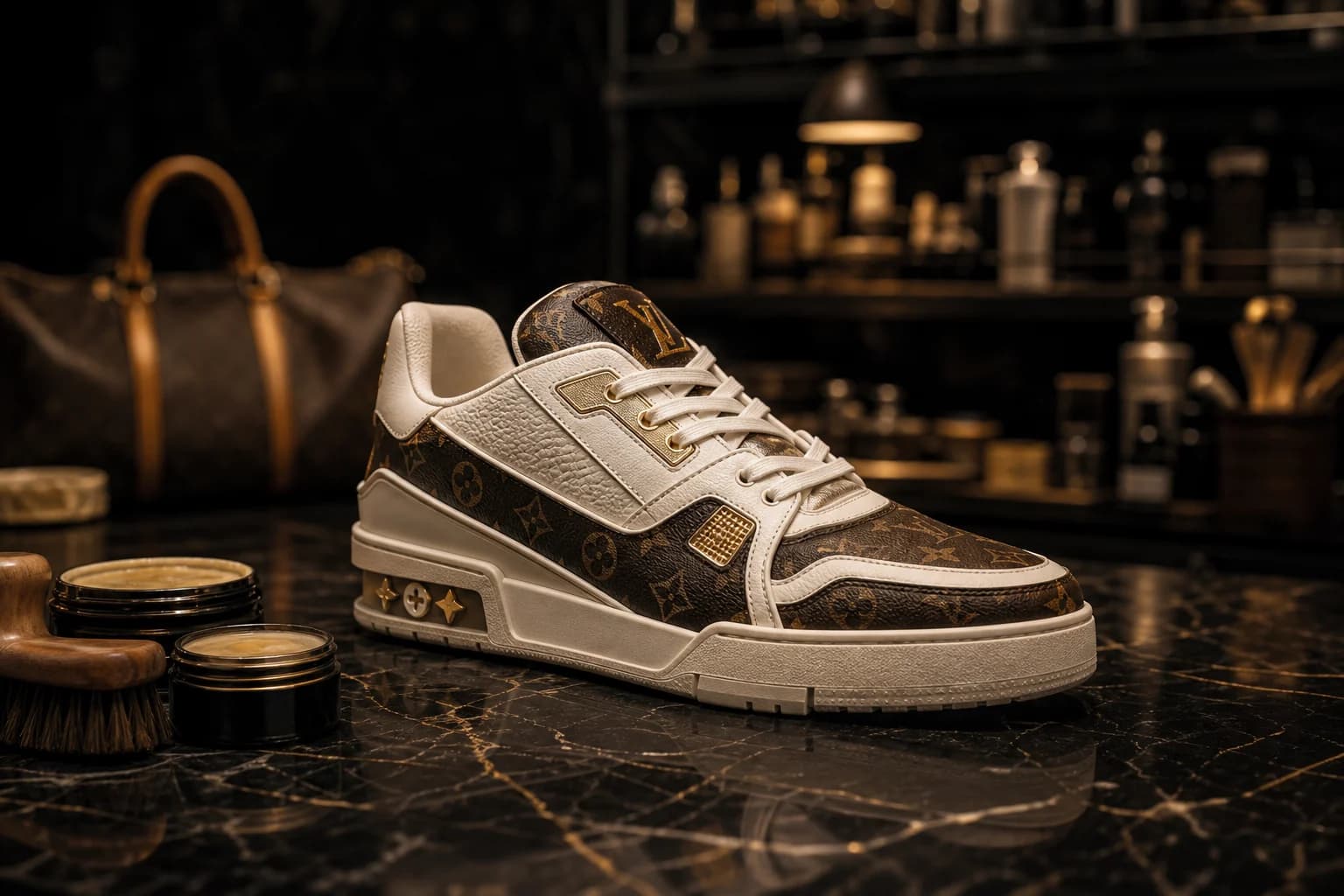 Louis Vuitton trainer sneaker after premium restoration care